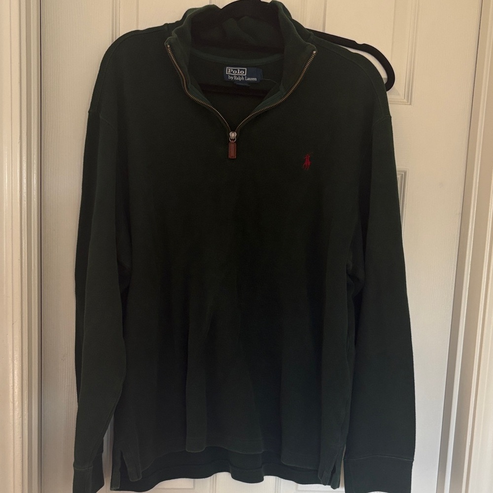 Polo by Ralph Lauren Men's Dark Green Zip-Up Sweater